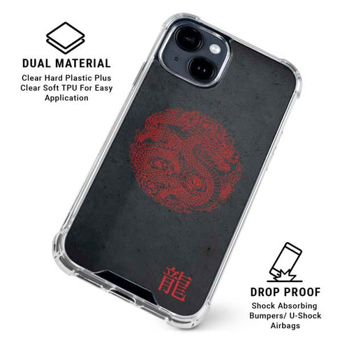 Red Dragon iPhone 15 Clear Case