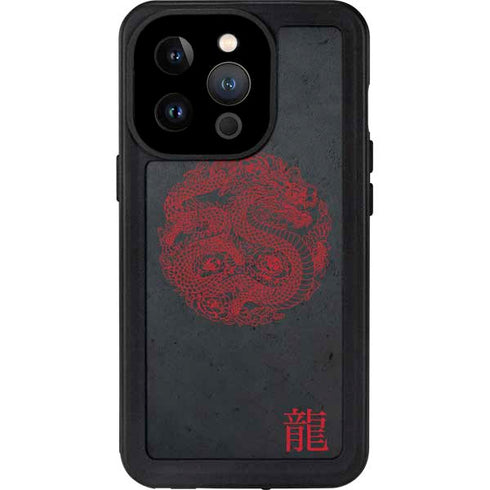Red Dragon iPhone 15 Pro Waterproof Case