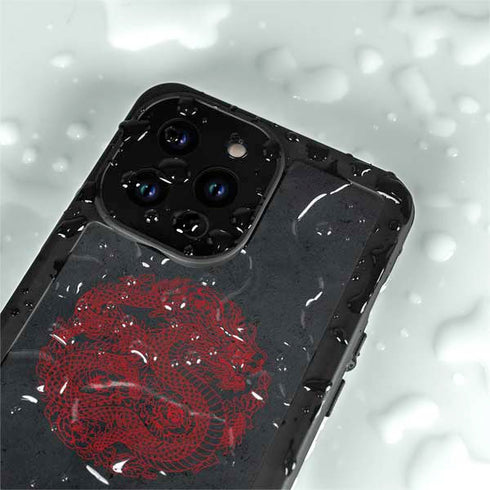Red Dragon iPhone 15 Pro Waterproof Case