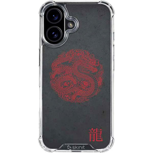 Red Dragon iPhone 16 Plus Clear Case