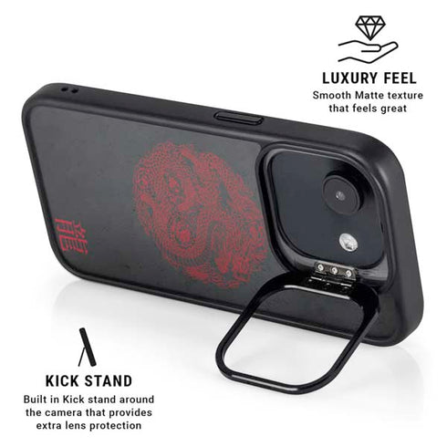 Red Dragon iPhone 16e Kickstand Case