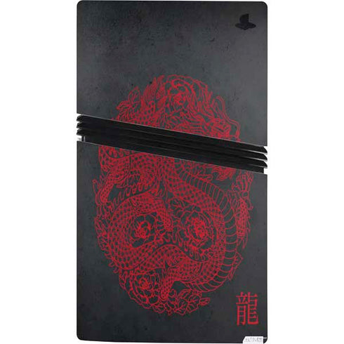 Red Dragon PS5 Pro Console Skin