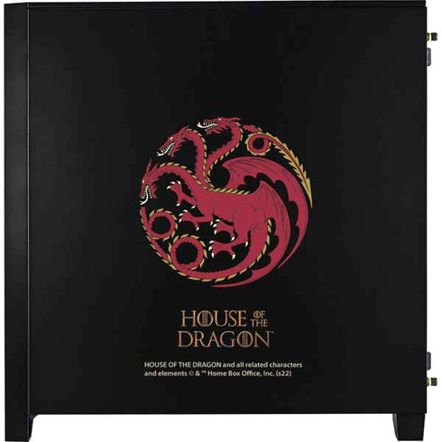 HBO House of the Dragon Red Tararyen Sigil Corsair 4000D Tempered Glass Mid-Tower ATX Case Skin