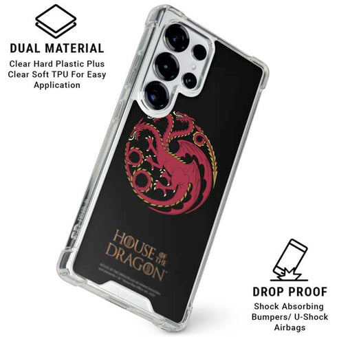 HBO House of the Dragon Red Tararyen Sigil Galaxy S25 Ultra Clear Case