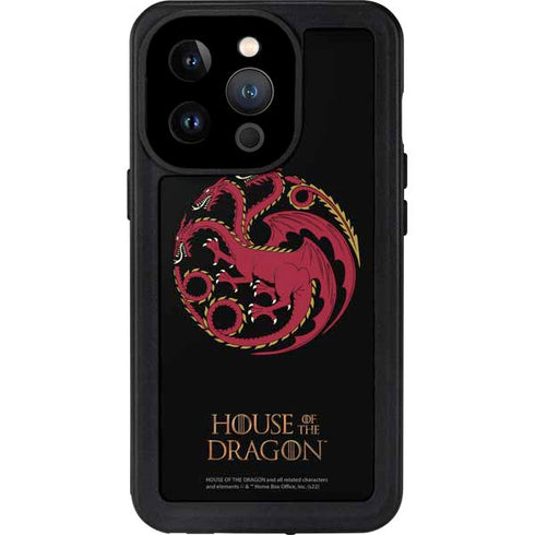 HBO House of the Dragon Red Tararyen Sigil iPhone 15 Pro Waterproof Case
