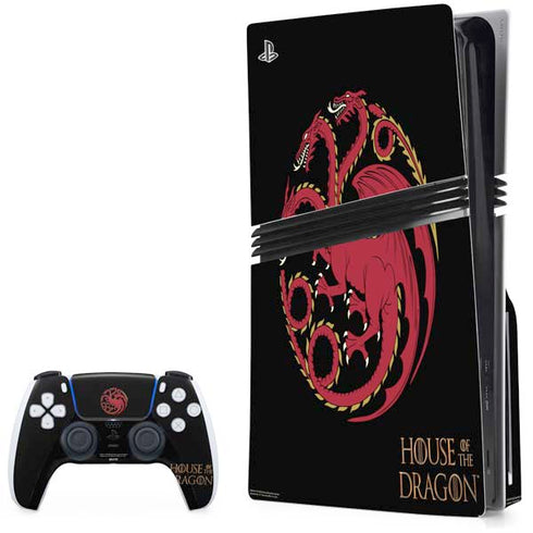 HBO House of the Dragon Red Tararyen Sigil PS5 Pro Disk Bundle Skin