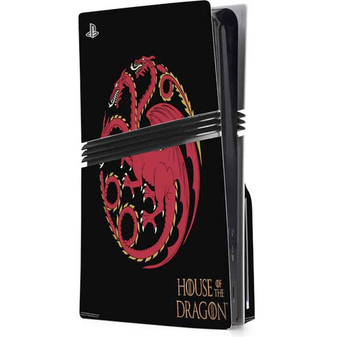 HBO House of the Dragon Red Tararyen Sigil PS5 Pro Disk Console Skin