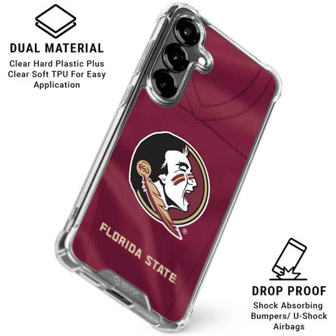 Florida State University Red Jersey Galaxy S26 Plus Clear Case