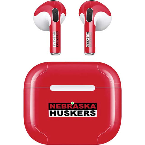 University of Nebraska Red Huskers Apple AirPods (3rd Gen 2021) Skin