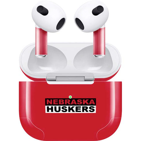University of Nebraska Red Huskers Apple AirPods (3rd Gen 2021) Skin
