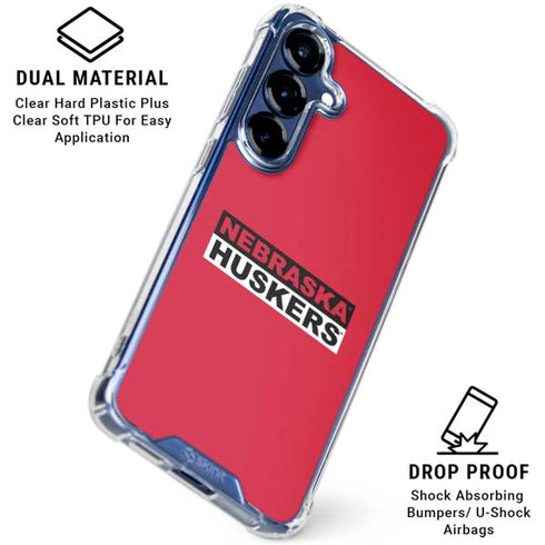 University of Nebraska Red Huskers Galaxy S25 FE Clear Case