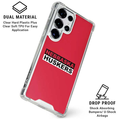 University of Nebraska Red Huskers Galaxy S25 Ultra Clear Case