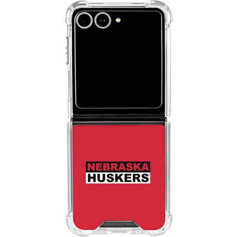 University of Nebraska Red Huskers Galaxy Z Flip7 Clear Case