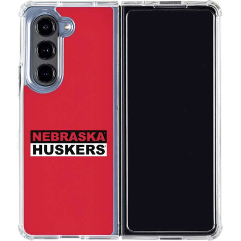 University of Nebraska Red Huskers Galaxy Z Fold5 5G Clear Case