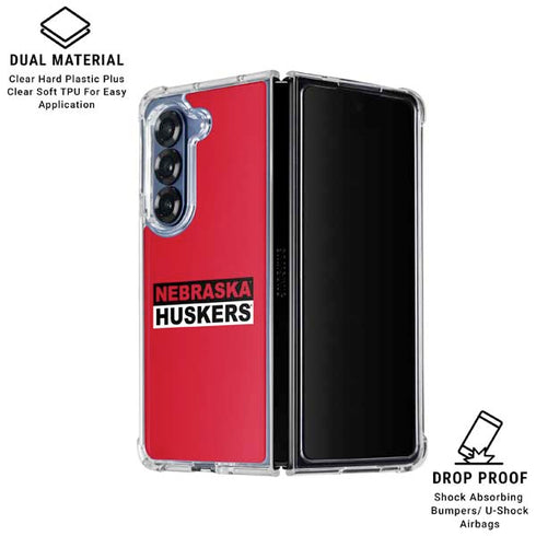 University of Nebraska Red Huskers Galaxy Z Fold6 Clear Case