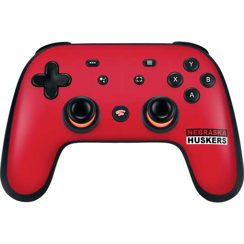 University of Nebraska Red Huskers Google Stadia Controller Skin
