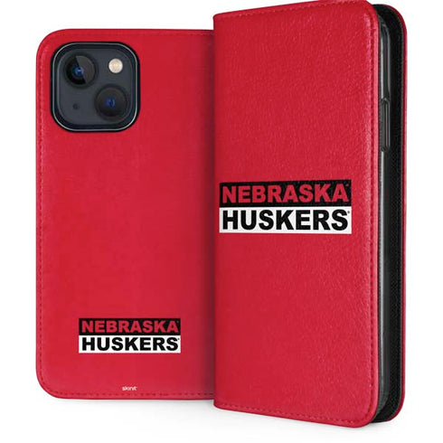 University of Nebraska Red Huskers iPhone 15 Plus Folio Case
