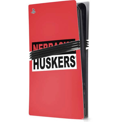 University of Nebraska Red Huskers PS5 Pro Console Skin