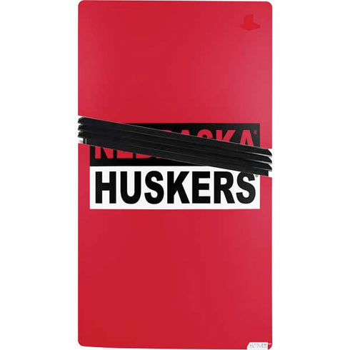 University of Nebraska Red Huskers PS5 Pro Console Skin