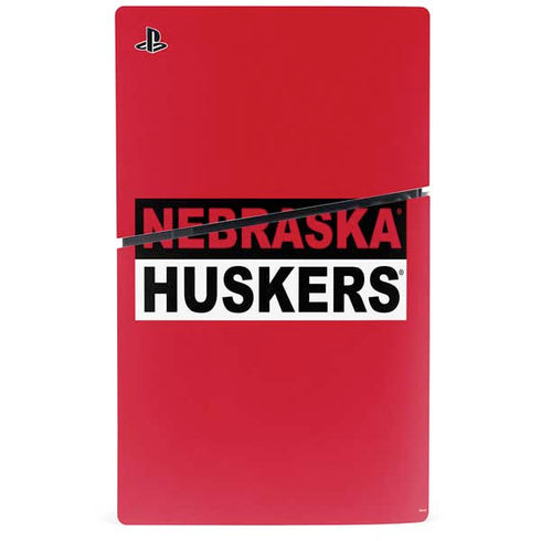 University of Nebraska Red Huskers PS5 Slim Digital Edition Console Skin
