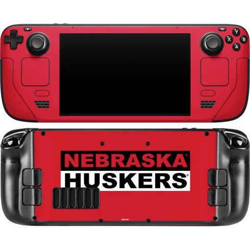 University of Nebraska Red Huskers Steam Deck Handheld Gaming Computer OLED Skin
