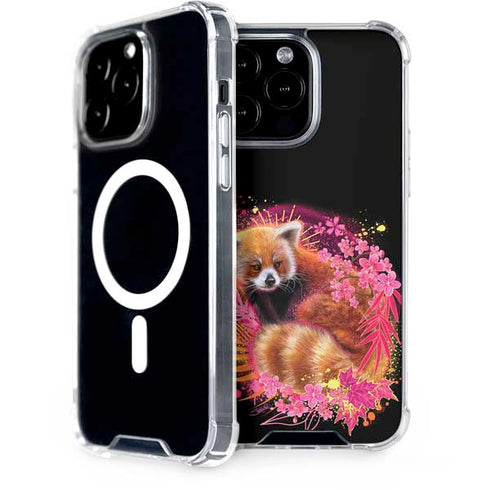 Red Panda with Flowers by Sheena Pike iPhone Cases
