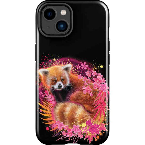 Red Panda with Flowers by Sheena Pike iPhone 15 Impact Case