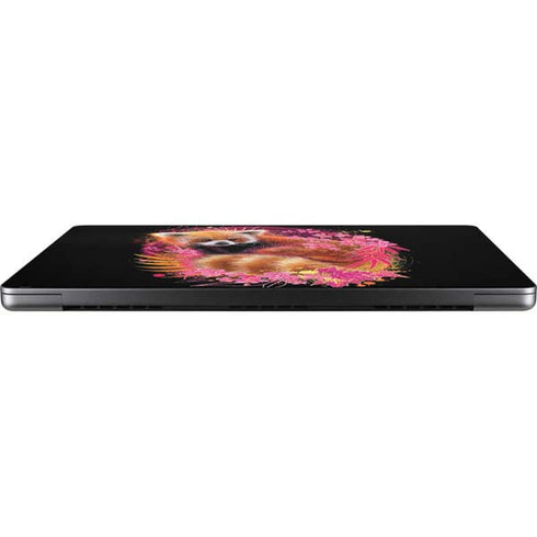 Red Panda with Flowers by Sheena Pike Apple MacBook Pro 14-inch Skin