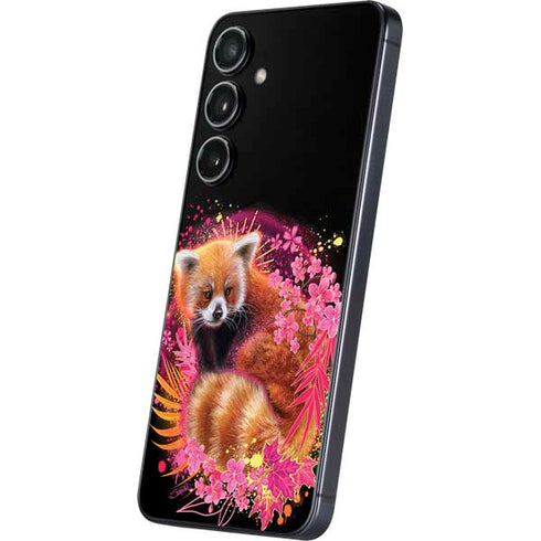 Red Panda with Flowers by Sheena Pike Galaxy A16 5G Skin