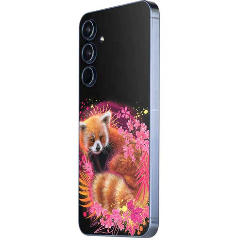 Red Panda with Flowers by Sheena Pike Galaxy A35 5G Skin