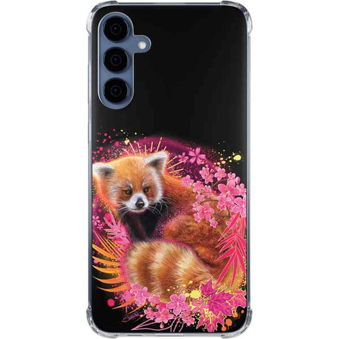Red Panda with Flowers by Sheena Pike Galaxy A55 5G Clear Case