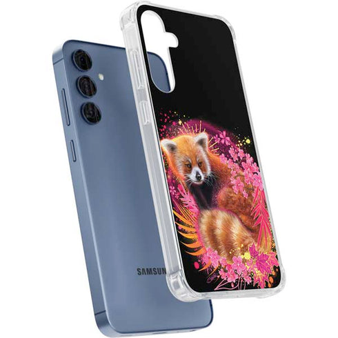 Red Panda with Flowers by Sheena Pike Galaxy A55 5G Clear Case