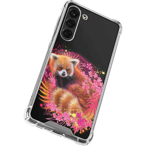 Red Panda with Flowers by Sheena Pike Galaxy S24 FE Clear Case