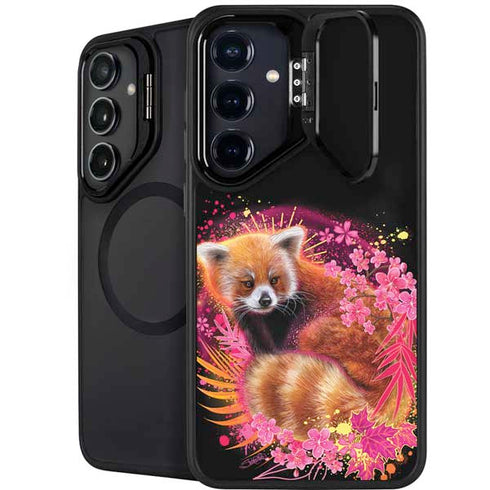 Red Panda with Flowers by Sheena Pike Galaxy S24 FE Kickstand Case