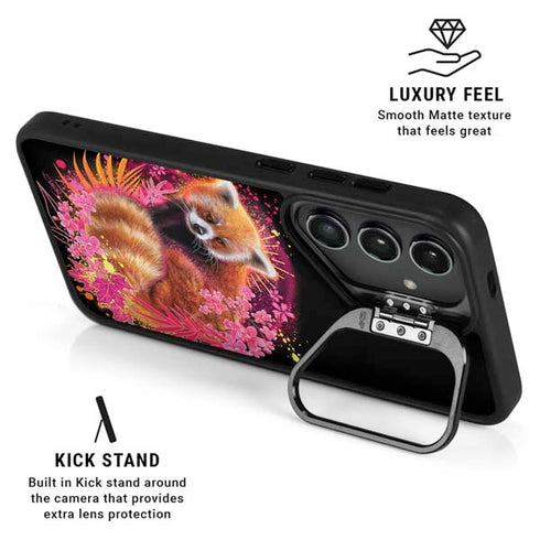 Red Panda with Flowers by Sheena Pike Galaxy S25 Plus Kickstand Case