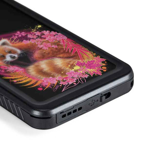 Red Panda with Flowers by Sheena Pike Galaxy S24 Plus Waterproof Case