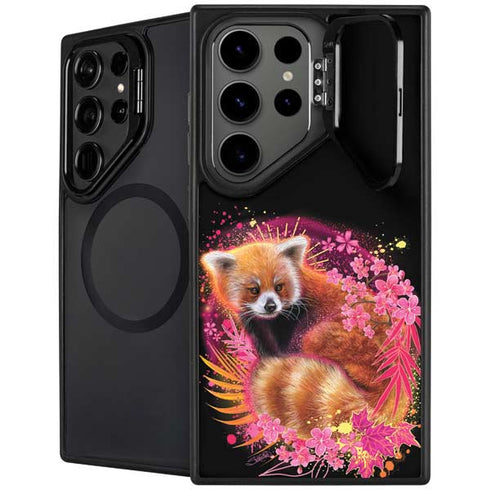 Red Panda with Flowers by Sheena Pike Galaxy Cases