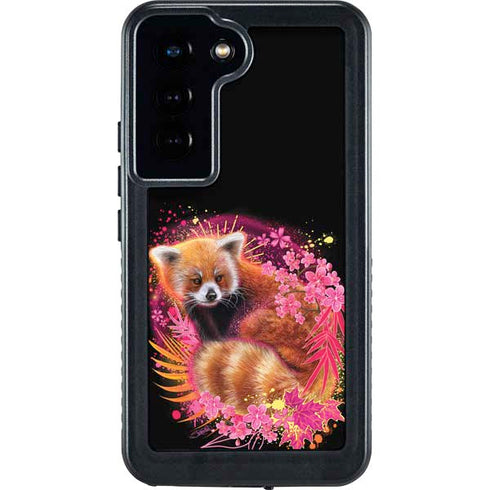 Red Panda with Flowers by Sheena Pike Galaxy S24 Waterproof Case