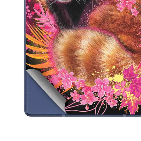 Red Panda with Flowers by Sheena Pike Galaxy Z Fold6 Skin