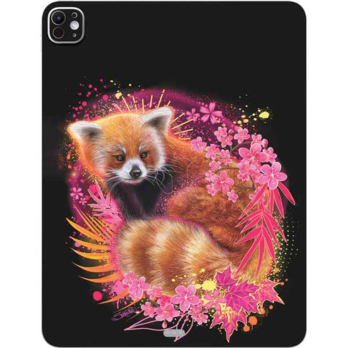 Red Panda with Flowers by Sheena Pike iPad Pro 13in M4 (2024) Skin