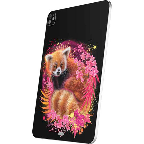 Red Panda with Flowers by Sheena Pike iPad Pro 13in M4 (2024) Skin