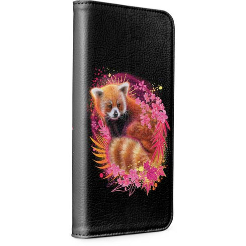 Red Panda with Flowers by Sheena Pike iPhone 13 Folio Case