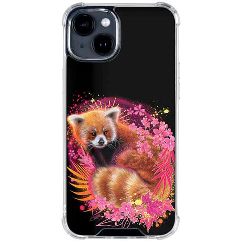 Red Panda with Flowers by Sheena Pike iPhone 15 Clear Case