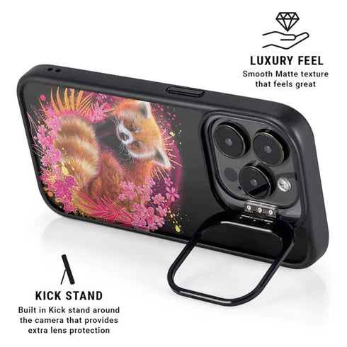Red Panda with Flowers by Sheena Pike iPhone 15 Pro Kickstand Case