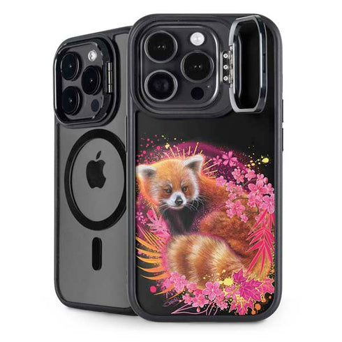 Red Panda with Flowers by Sheena Pike iPhone 15 Pro Max Kickstand Case