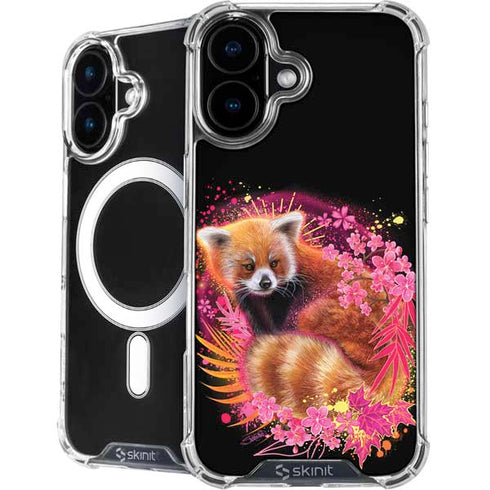 Red Panda with Flowers by Sheena Pike iPhone 16 MagSafe Case