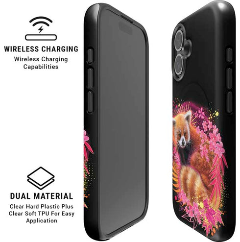 Red Panda with Flowers by Sheena Pike iPhone 16 Magsafe Impact Case