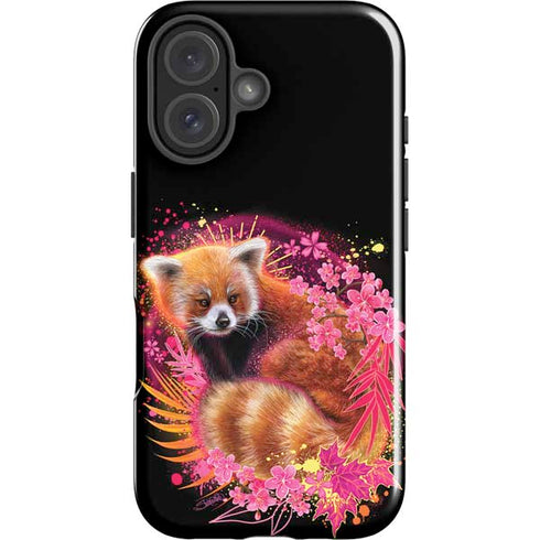 Red Panda with Flowers by Sheena Pike iPhone 16 Plus Impact Case