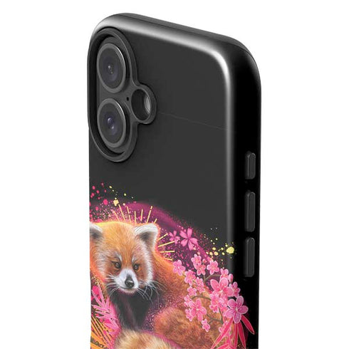 Red Panda with Flowers by Sheena Pike iPhone 16 Plus Impact Case
