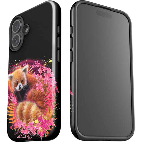 Red Panda with Flowers by Sheena Pike iPhone 16 Plus Impact Case